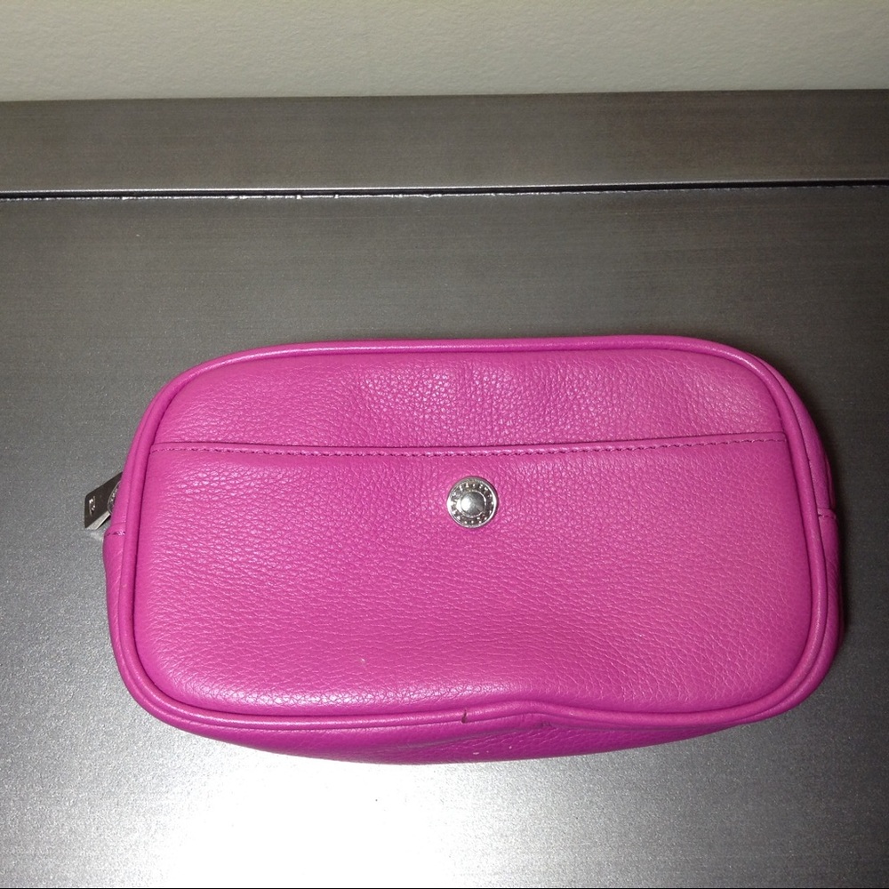 Express Fuchsia Leather Clutch